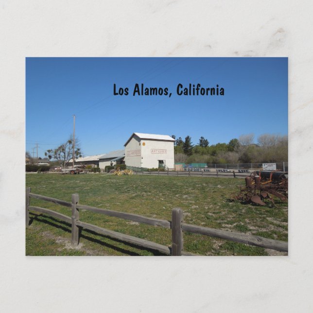 Carte Postale Antique Grange, Los Alamos, Californie (Devant)