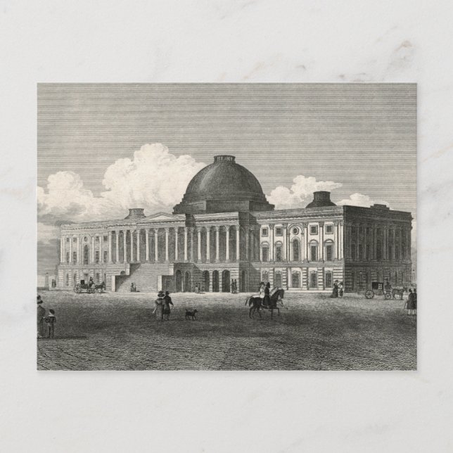 Carte Postale Antique gravure de l'ancien bâtiment du Capitole (Devant)