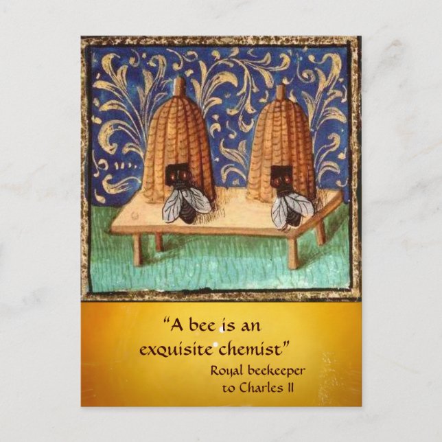 CARTE POSTALE ANTIQUE HONEY BEE BEEKEEPER, MAINTIEN DES OEUVRES (Devant)