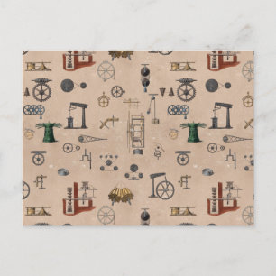 Carte Postale Antique Ingénierie Mécanique Motif scientifique