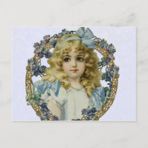 Carte Postale Antique Petite fille Portrait enfant Beau