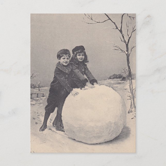 CARTE POSTALE ANTIQUE RÉINTRODUCTION Snow Daze Pla (Devant)