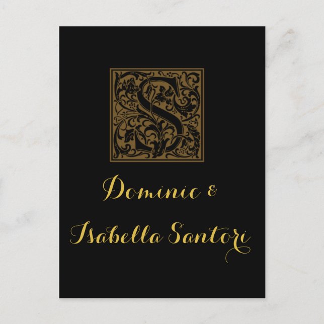 Carte Postale Antique S Monogramme (Devant)