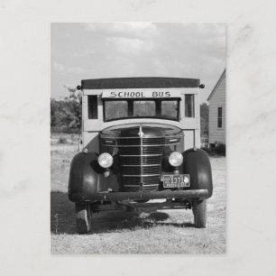 Carte Postale Antique School Bus, Greensboro, Géorgie, 1941