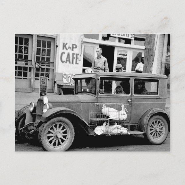 Carte Postale Antique voiture, années 1930 (Devant)