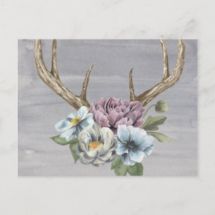 Carte Postale Antlers floraux de cerfs
