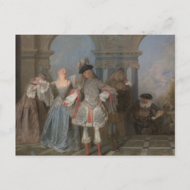 Carte Postale Antoine Watteau - Les Comédiens Français (Devant)