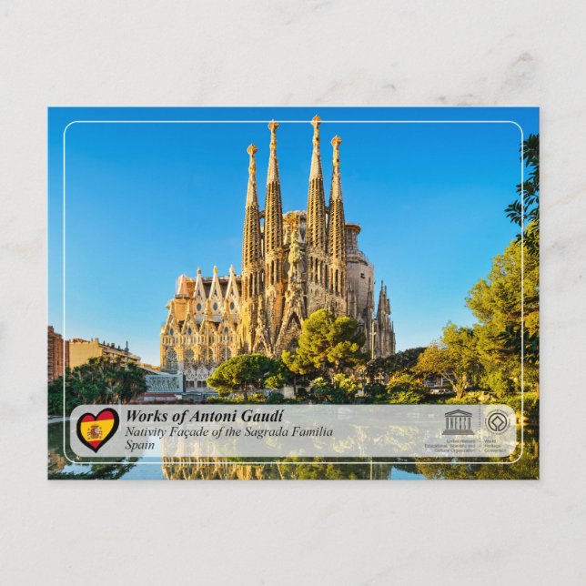 Carte Postale Antoni Gaudí - Sagrada Família - Façade de la Nati (Devant)