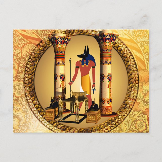 Carte Postale Anubis, dieu égyptien antique des rituels morts (Devant)