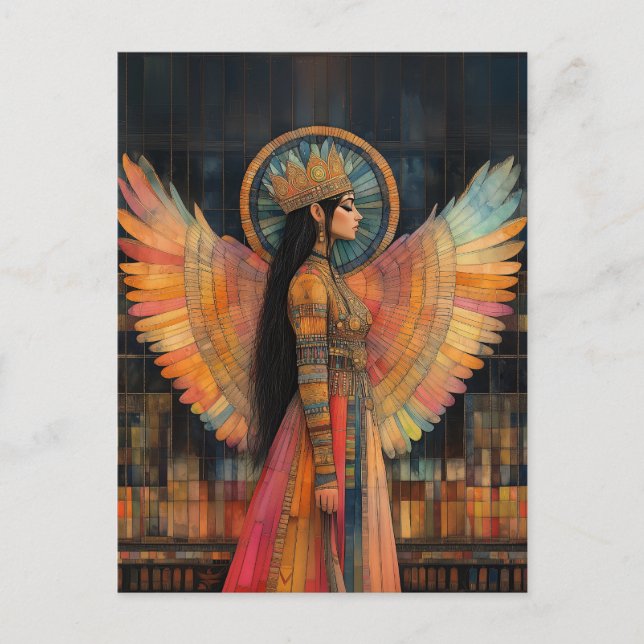 Carte Postale Anunnaki Star Goddess Inanna Abstraite mosaïque Ar (Devant)