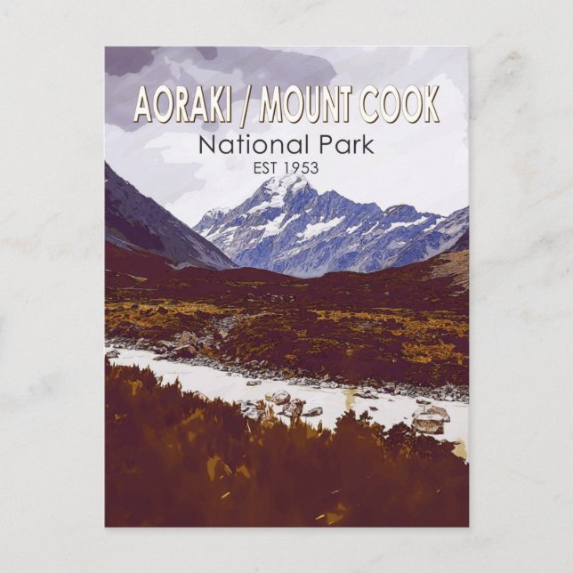 Carte Postale Aoraki Mont Cook Parc National Nouvelle-Zélande Ré (Devant)