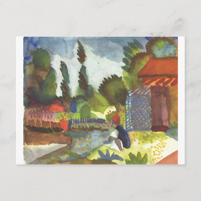 Carte Postale Août Macke - Islande Shank avec Arabe assis 1914 (Devant)