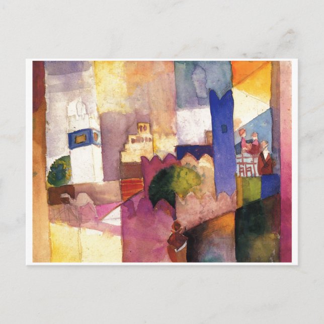 Carte Postale Août Macke - Kairouan (III) 1914 Aquarelle (Devant)