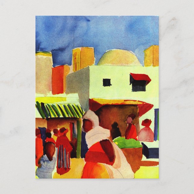 Carte Postale Août Macke, Marché à Alger (Devant)