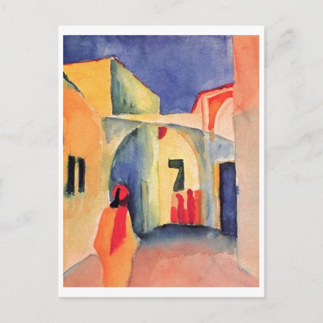 Carte Postale Août Macke - Vue dans une voie aquarelle 1914 (Devant)