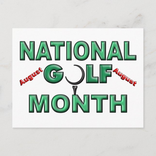 Carte Postale Août - Mois National Du Golf (Devant)