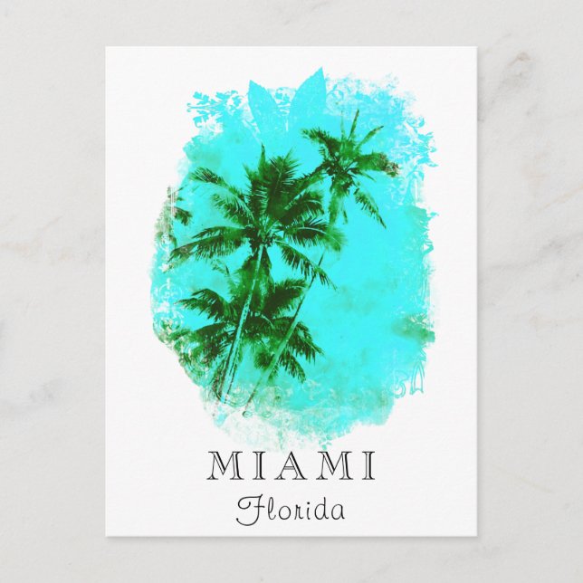 Carte Postale *~* AP25 Personnaliser le voyage Tropical Palm Tre (Devant)