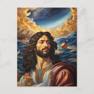 Carte Postale *~* AP50 Imaginaire Univers Jésus Fleur Lune