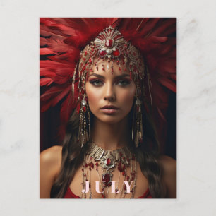 Carte Postale *~ AP53 Boho JUILLET Goddess ANNIVERSAIRE RUBIS