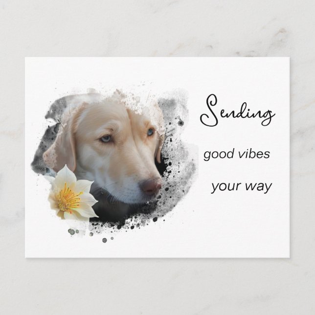 Carte Postale *~* AP61 Labo Good Vibes Retriever Fleur (Devant)