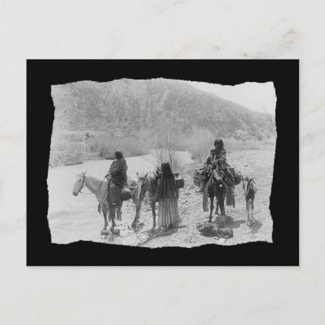 Carte Postale Apache amérindienne vintage (Devant)