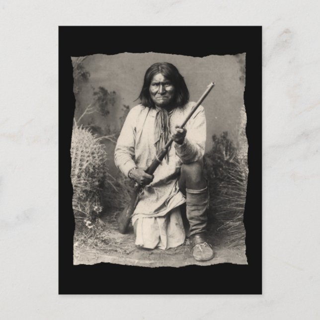 Carte Postale Apache geronimo-amérindienne vintage (Devant)