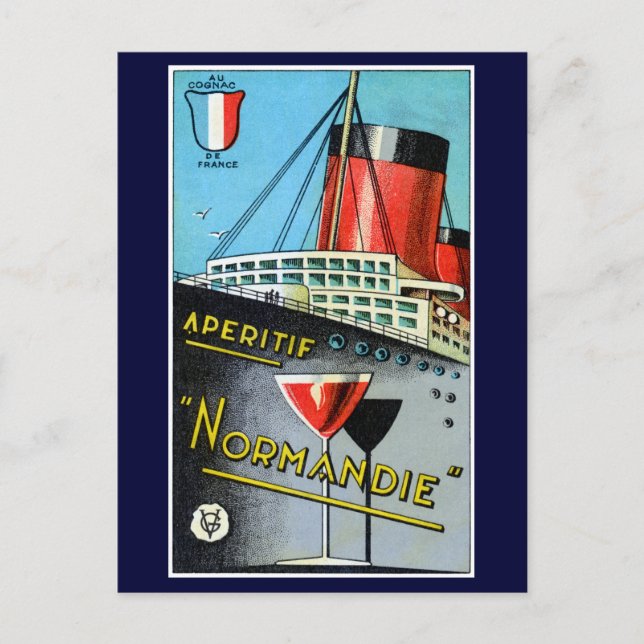 Carte Postale Apertif français Normandie 1930 (Devant)