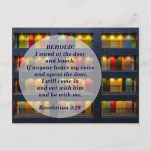 Carte Postale Apocalypse 3:20 La Porte Bible Verse Mémoire