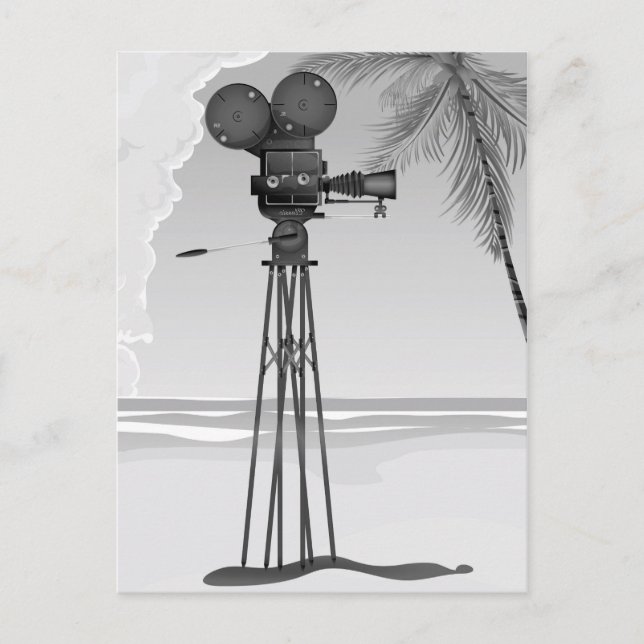 Carte Postale Appareil photo vintage cinéma ancien. (Devant)