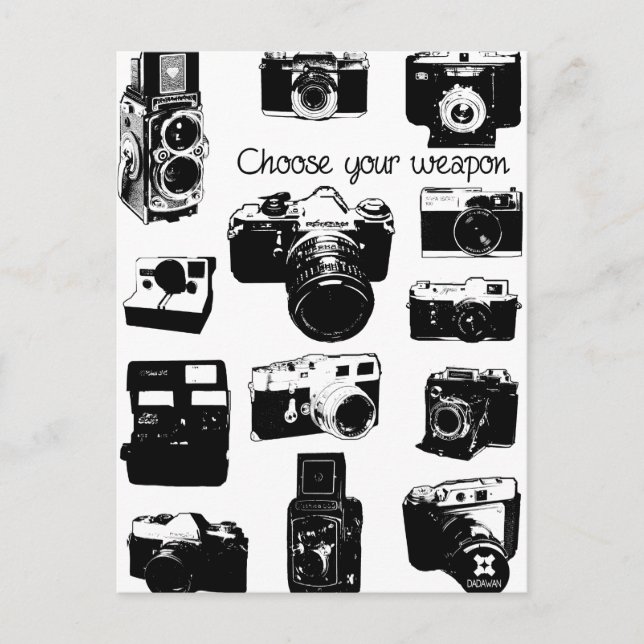 Carte Postale appareils photos caméras vintage (Devant)
