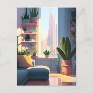 Carte Postale Appartement Lover plante, poste