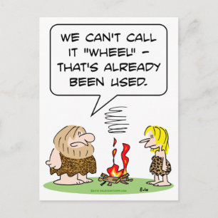 Carte Postale appel roue feu déjà utilisé homme des cavernes