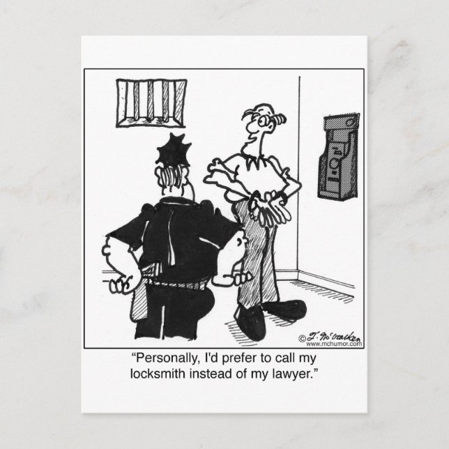 Carte Postale Appelez un serrurier, pas un avocat (Devant)