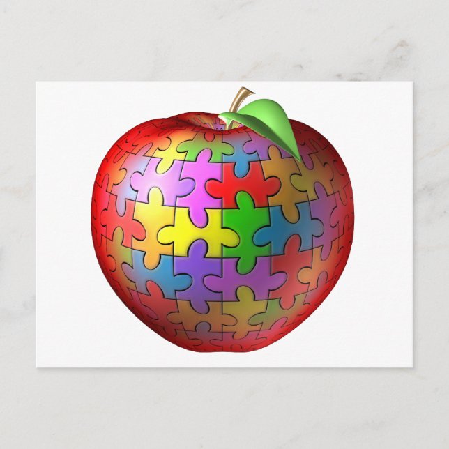 Carte Postale Apple de puzzle 3D (Devant)