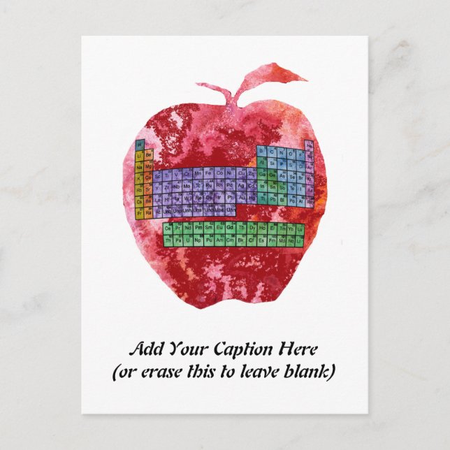 Carte Postale Apple de tableau périodique avec texte personnalis (Devant)