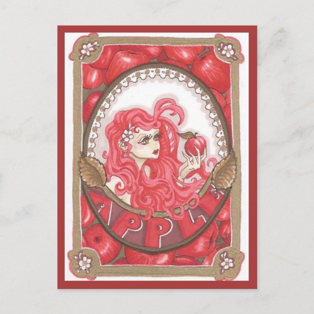 Carte Postale Apple Fairy Imaginaire Art Nouveau Imprimer (Devant)
