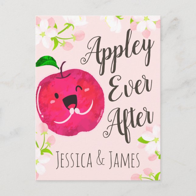 Carte Postale Appley Ever After - Apple Pun (Devant)