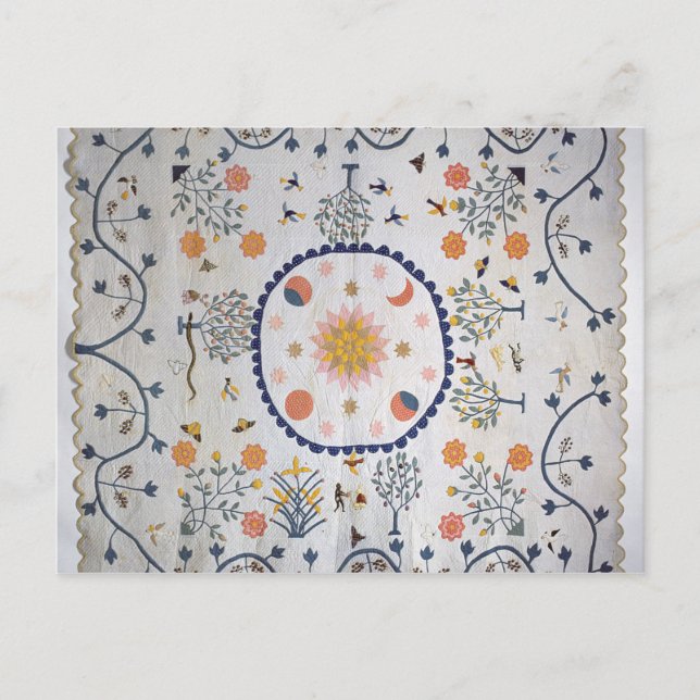 Carte Postale Applique l'édredon avec Sun, musardez, des étoiles (Devant)