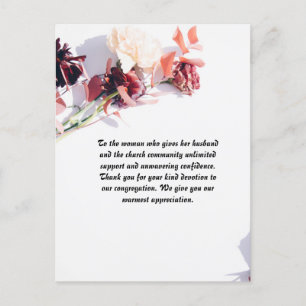 Carte postale appréciation de la femme du pasteur