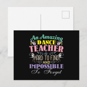 Carte Postale Appréciation de l'enseignant de ballet - Citation 