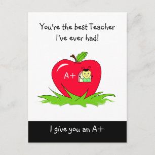 Carte Postale Appréciation de l'enseignant Meilleur Enseignant B