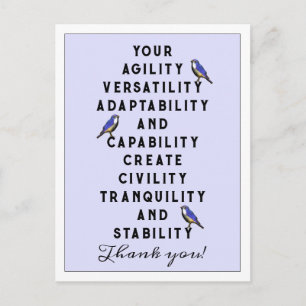 Carte Postale Appréciation des employés
