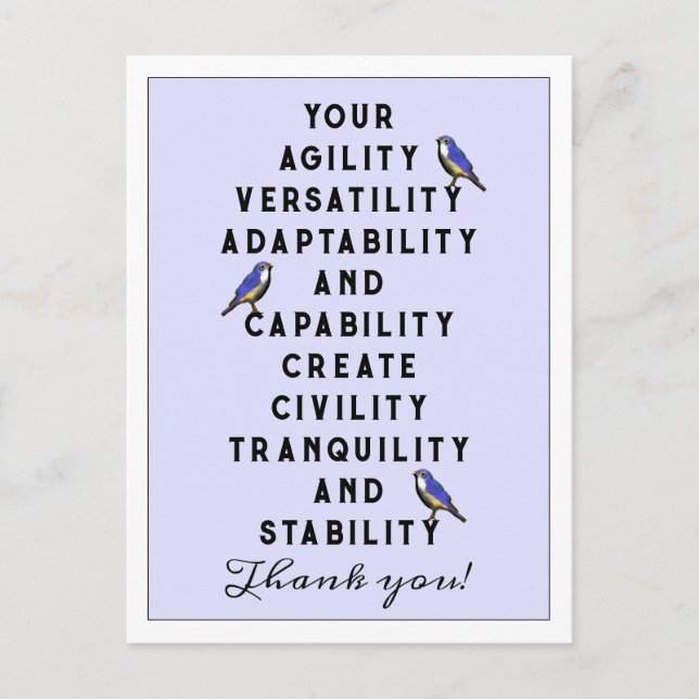 Carte Postale Appréciation des employés (Devant)