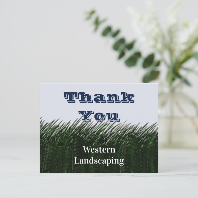 Carte Postale Appréciation du client Merci vert en herbe (Debout devant)