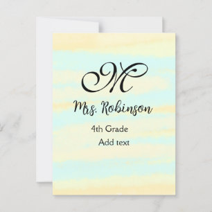 Carte Postale appréciation du professeur d'aquarelle jaune simpl