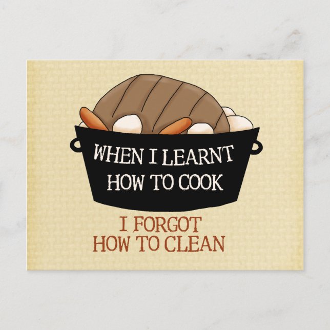 Carte Postale Apprendre à cuisiner (Devant)
