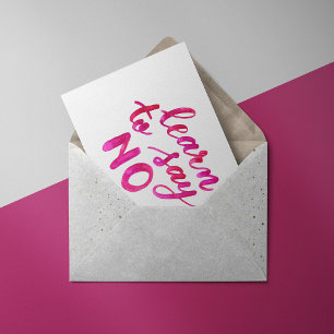 Carte Postale Apprenez à dire non - rose