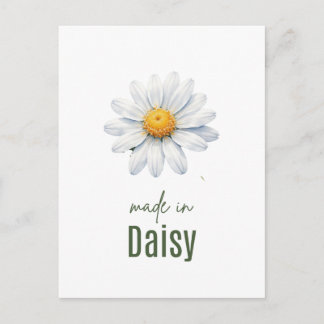 Carte Postale April Daisy Birth Flower Wall Art Watercolor