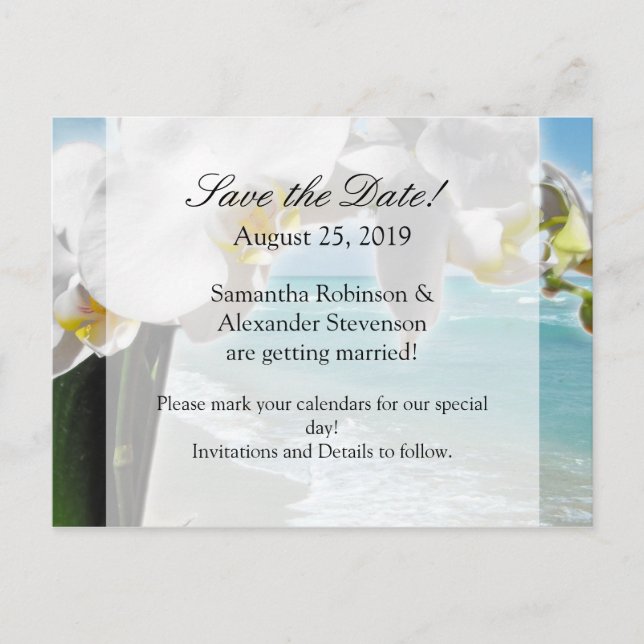 Carte postale "Aqua Beach Orchid" pour annoncer un (Devant)