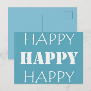 Carte Postale Aqua Blue Happy Happy